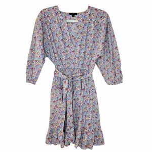 J. Crew Floral Tie-Waist Mini Dress